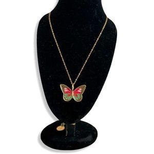 Colorful Butterfly Necklace-16 Inches-Incredible Gift Idea!